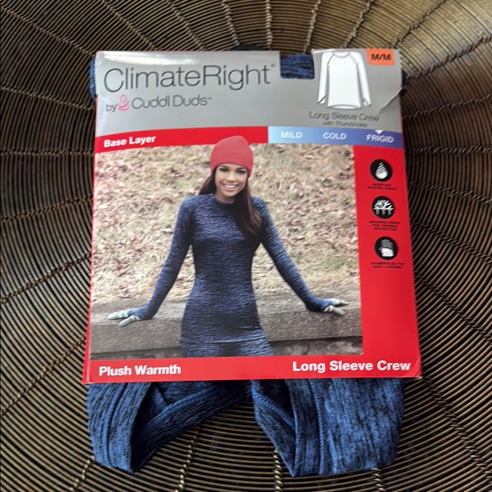 Cuddl Duds Blue Long Sleeve Bodysuit
